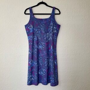 Columbia PFG Dress Size Large Purple Tropical Camping Fishing Hiking Summer